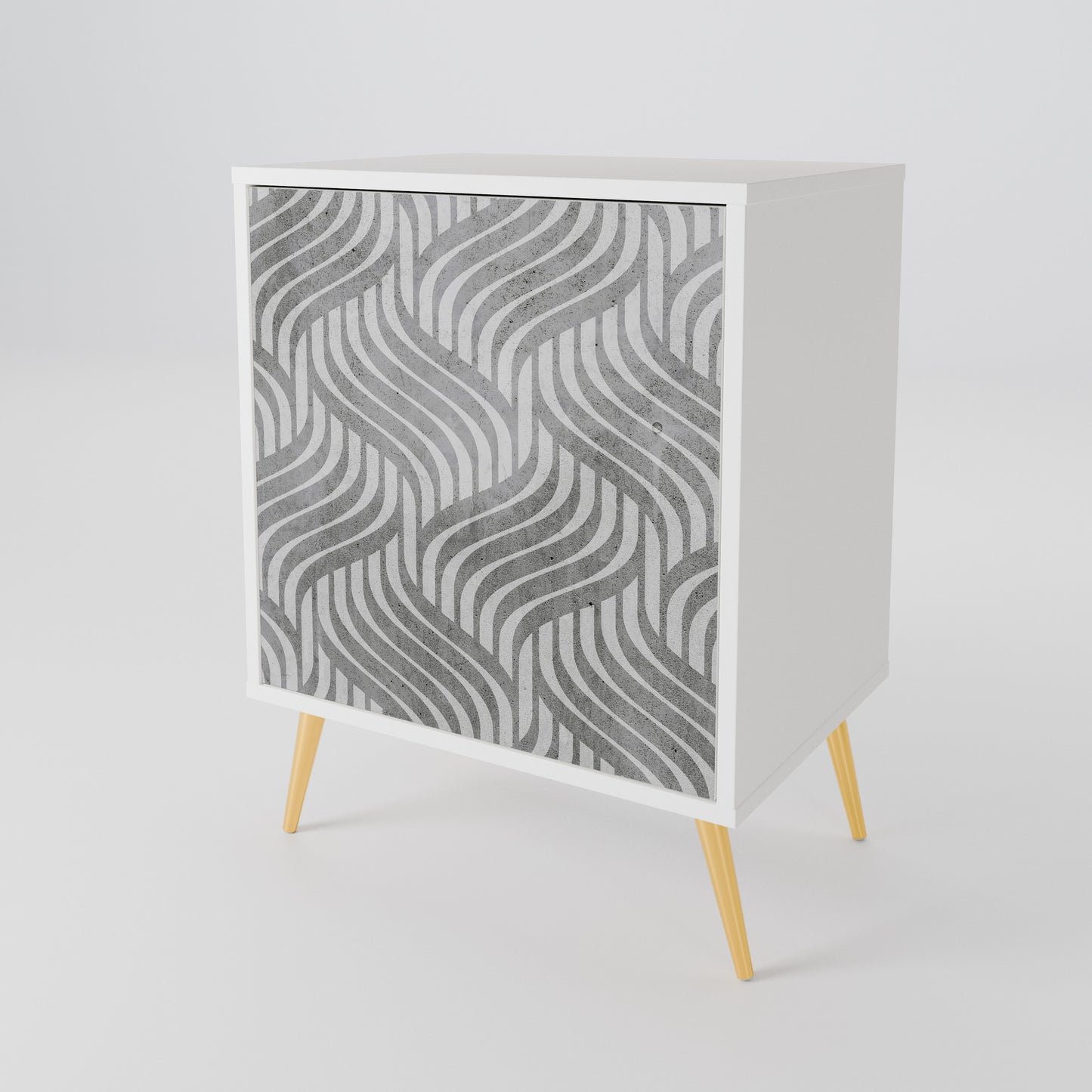 CONCRETE MOVEMENT Madia a 1 Anta in Finitura Bianca