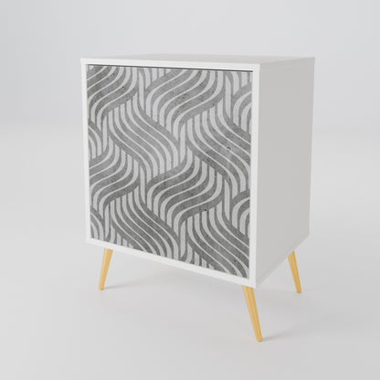 CONCRETE MOVEMENT Madia a 1 Anta in Finitura Bianca