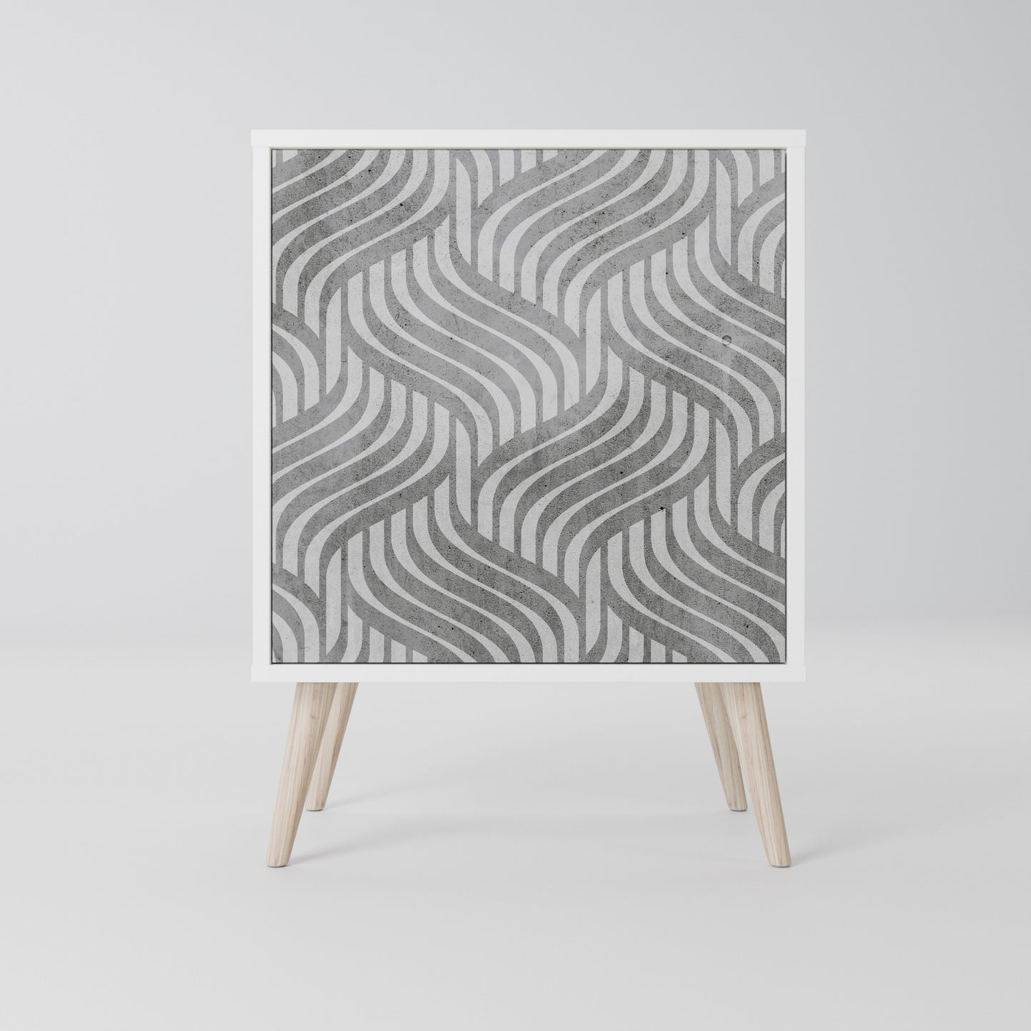 CONCRETE MOVEMENT Madia a 1 Anta in Finitura Bianca