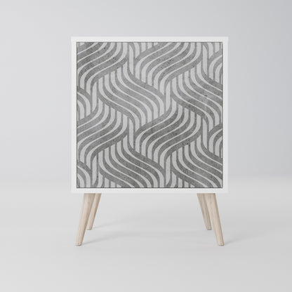 CONCRETE MOVEMENT Madia a 1 Anta in Finitura Bianca