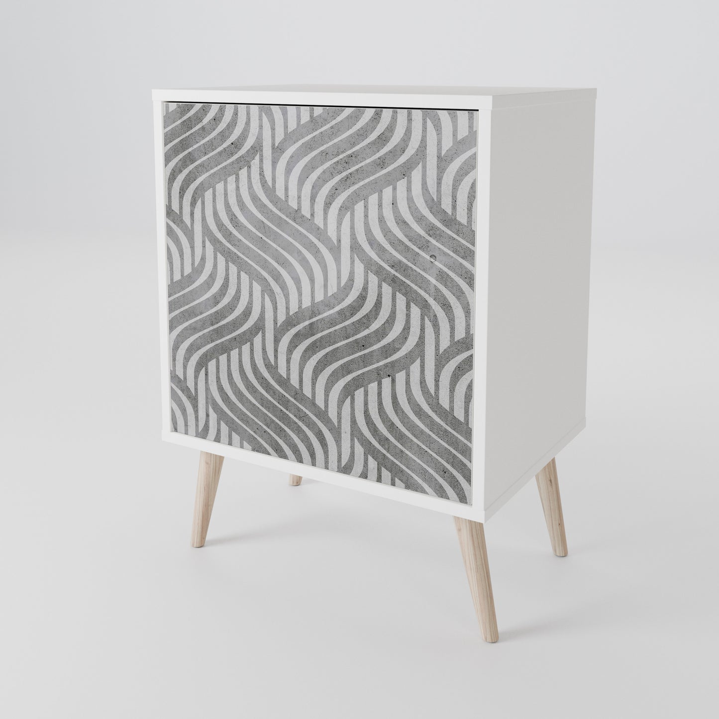 CONCRETE MOVEMENT Madia a 1 Anta in Finitura Bianca