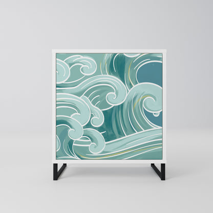 ASIAN SWAY Madia a 1 Anta in Finitura Bianca