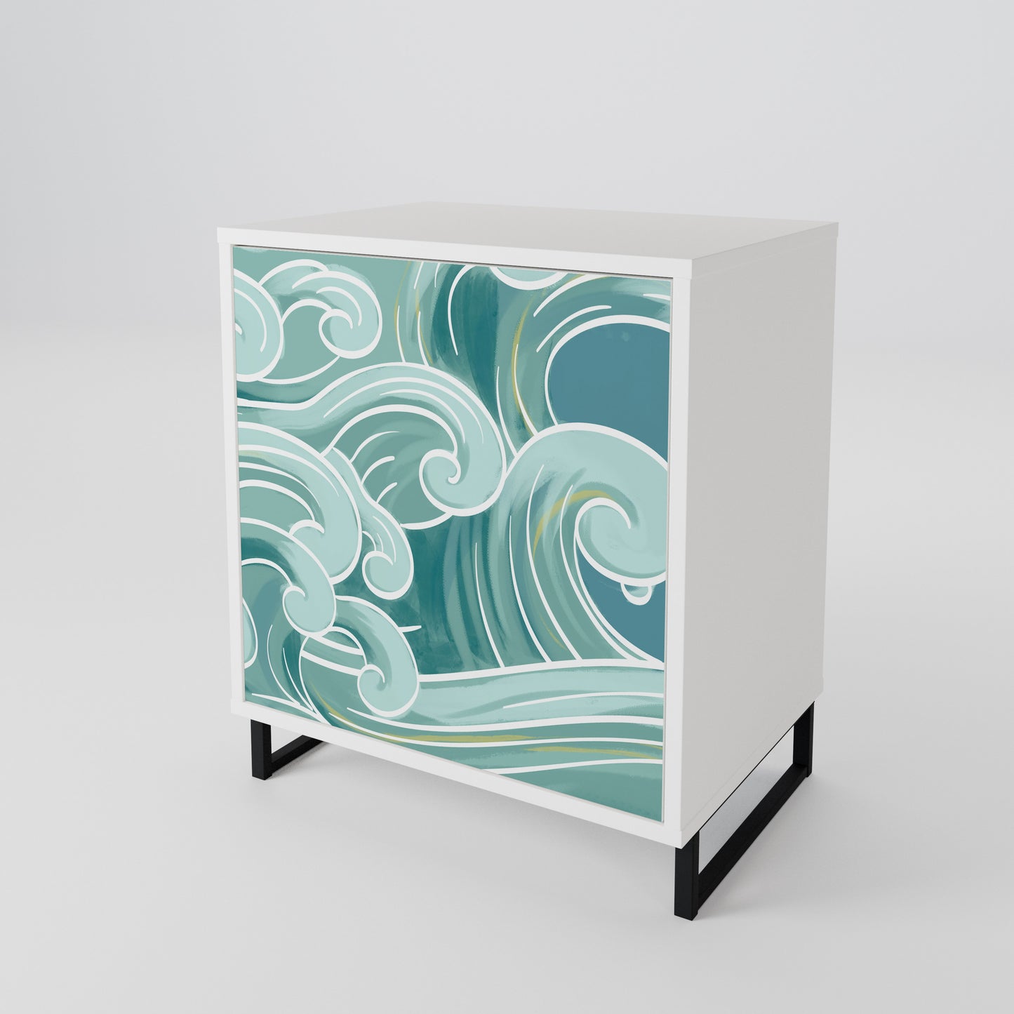 ASIAN SWAY Madia a 1 Anta in Finitura Bianca