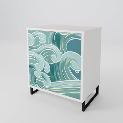 ASIAN SWAY Madia a 1 Anta in Finitura Bianca