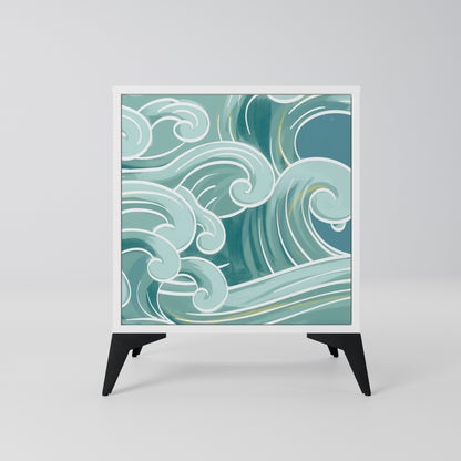 ASIAN SWAY Madia a 1 Anta in Finitura Bianca