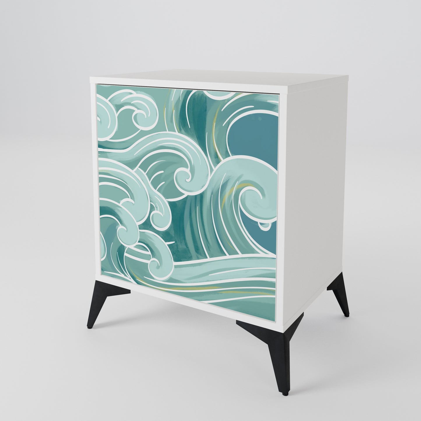 ASIAN SWAY Madia a 1 Anta in Finitura Bianca