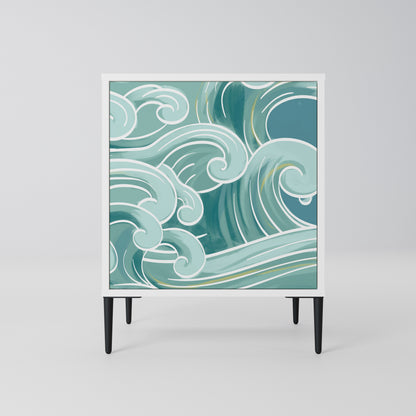 ASIAN SWAY Madia a 1 Anta in Finitura Bianca