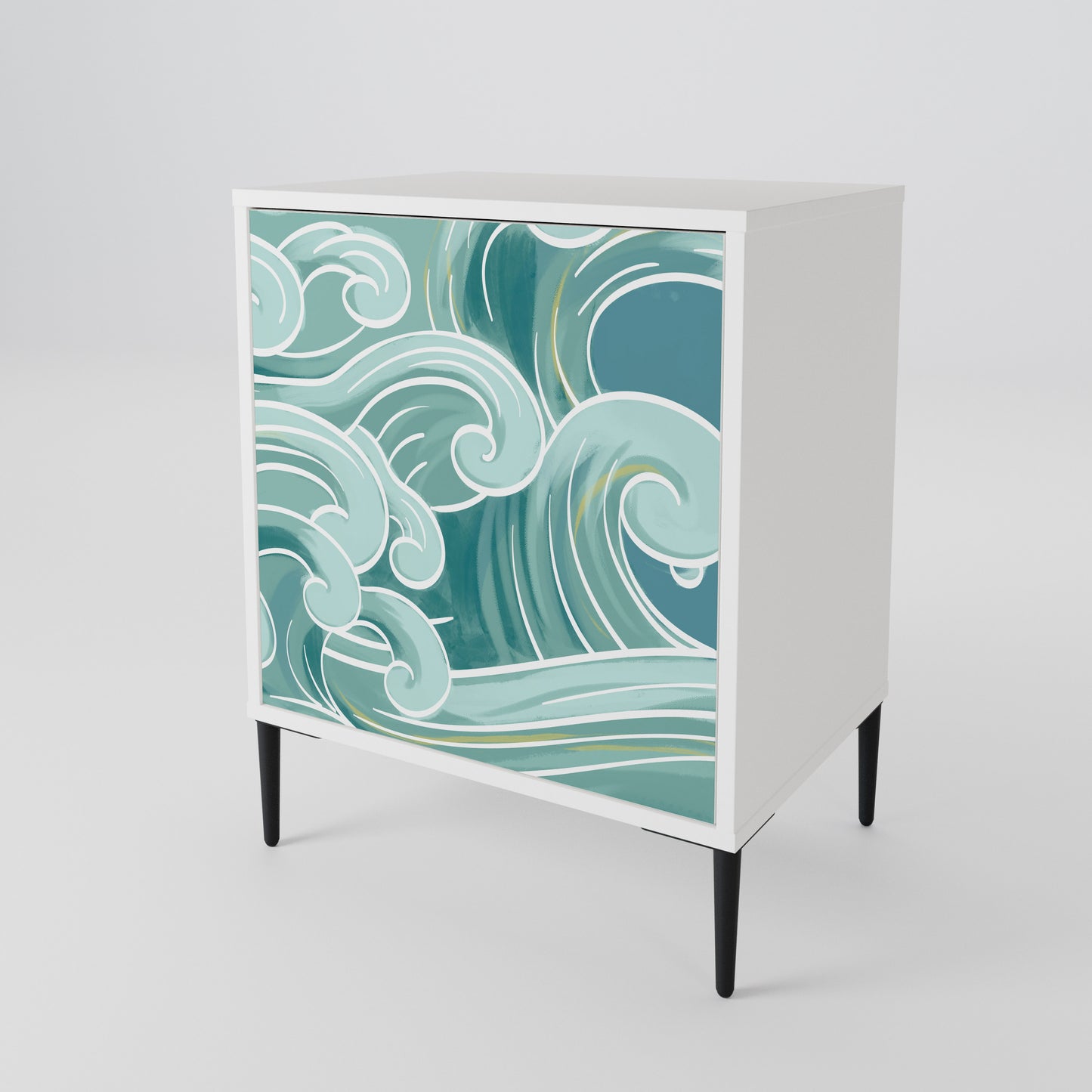 ASIAN SWAY Madia a 1 Anta in Finitura Bianca