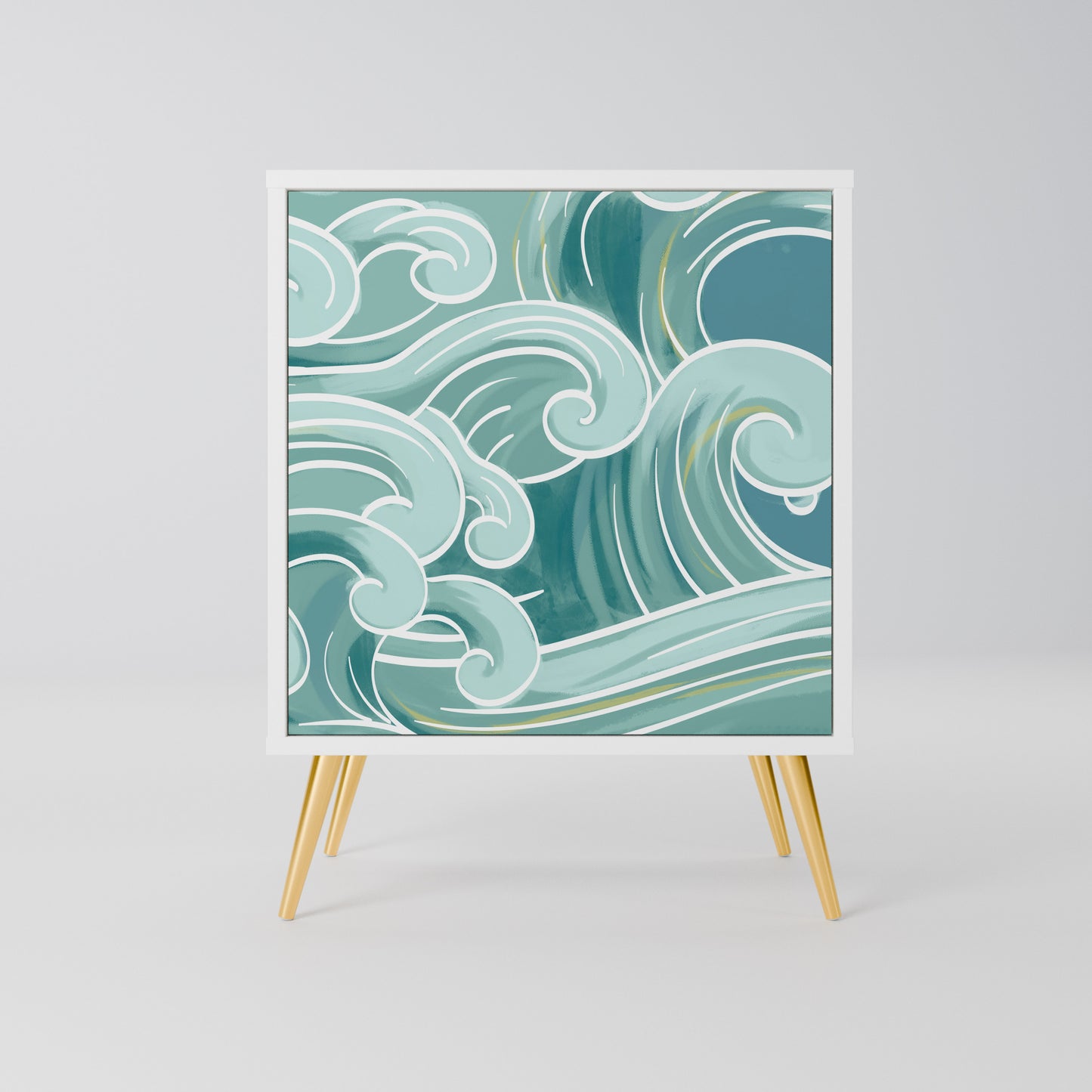 ASIAN SWAY Madia a 1 Anta in Finitura Bianca