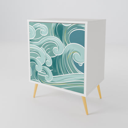 ASIAN SWAY Madia a 1 Anta in Finitura Bianca