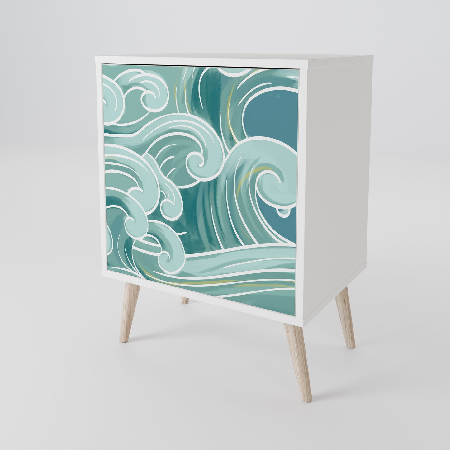 ASIAN SWAY Madia a 1 Anta in Finitura Bianca