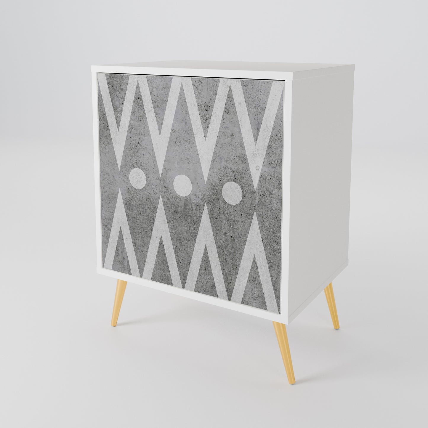 SHARP EDGES Madia a 1 Anta in Finitura Bianca