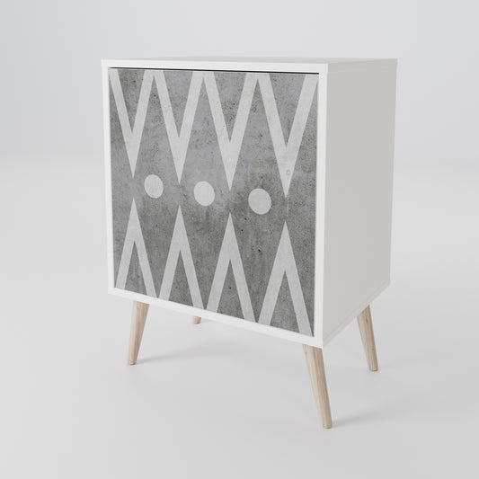 SHARP EDGES Madia a 1 Anta in Finitura Bianca