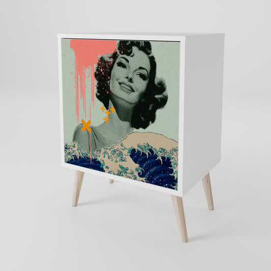 KANAGAWA BEAUTY Madia a 1 Anta in Finitura Bianca