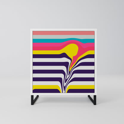 TONE COLLAPSE Madia a 1 Anta in Finitura Bianca