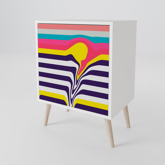 TONE COLLAPSE Madia a 1 Anta in Finitura Bianca