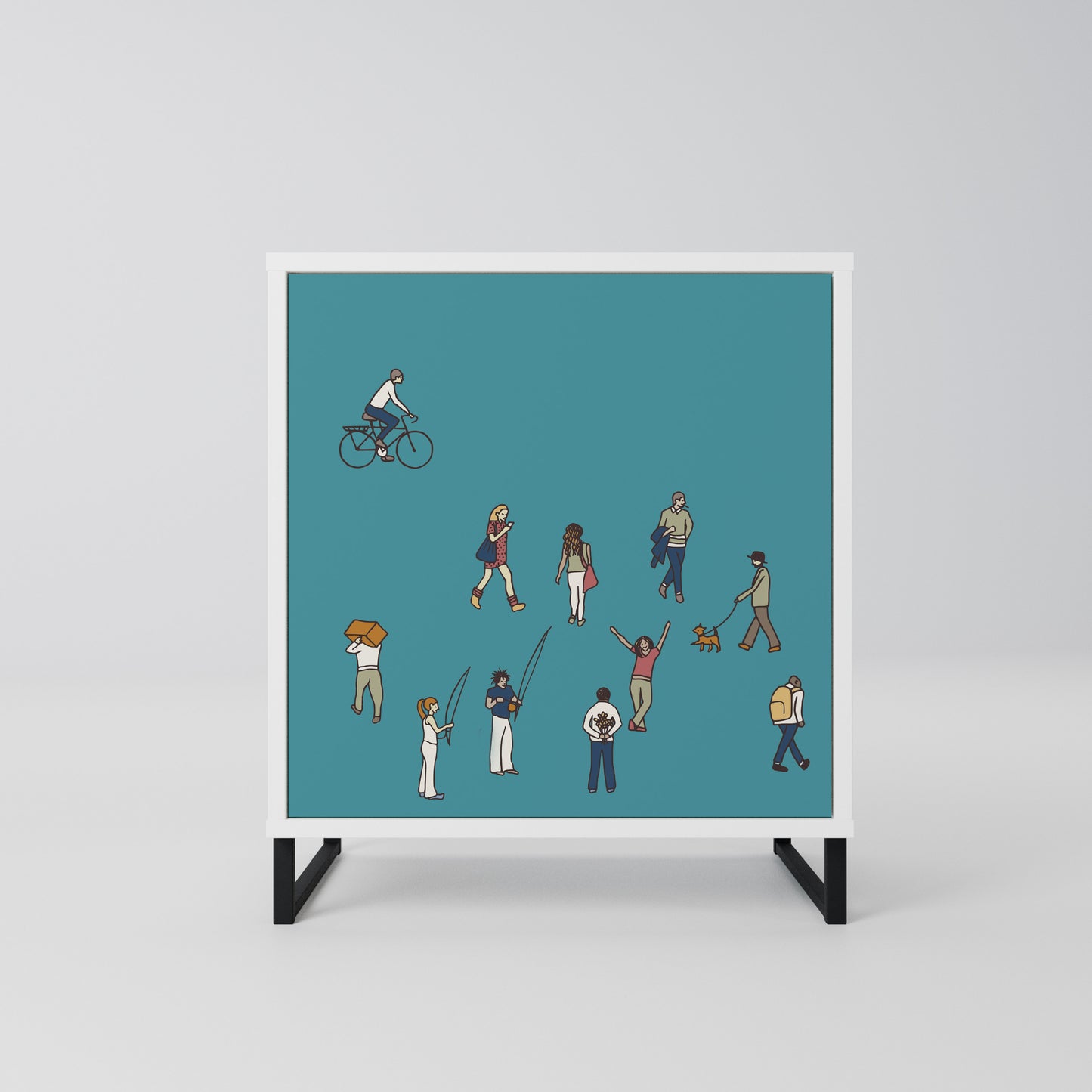 COLLECTIVE STREAM Madia a 1 Anta in Finitura Bianca