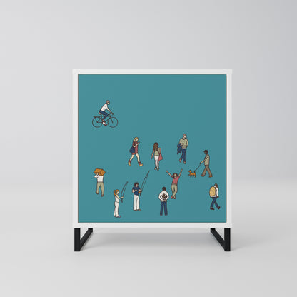 COLLECTIVE STREAM Madia a 1 Anta in Finitura Bianca