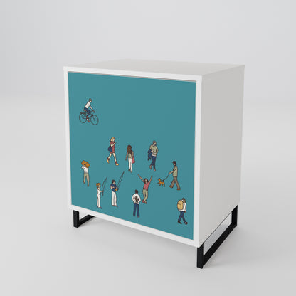 COLLECTIVE STREAM Madia a 1 Anta in Finitura Bianca