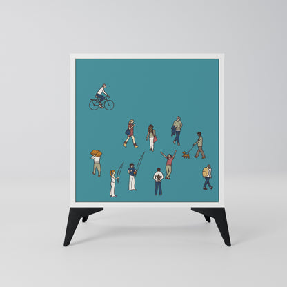 COLLECTIVE STREAM Madia a 1 Anta in Finitura Bianca