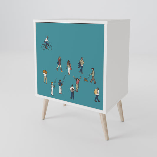 COLLECTIVE STREAM Madia a 1 Anta in Finitura Bianca