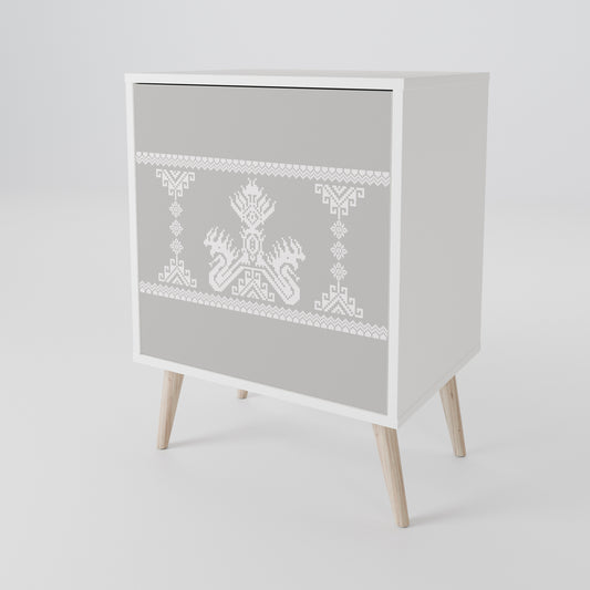 THAI GRAY Madia a 1 Anta in Finitura Bianca