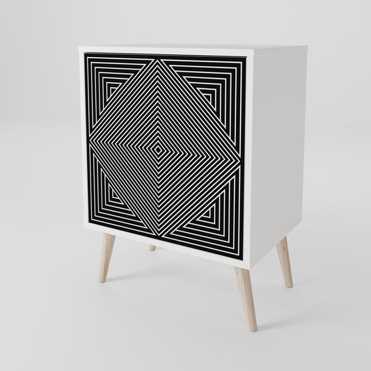 POLYGON ILLUSION Madia a 1 Anta in Finitura Bianca