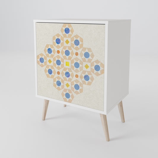 PATTERNED PRISM Madia a 1 Anta in Finitura Bianca