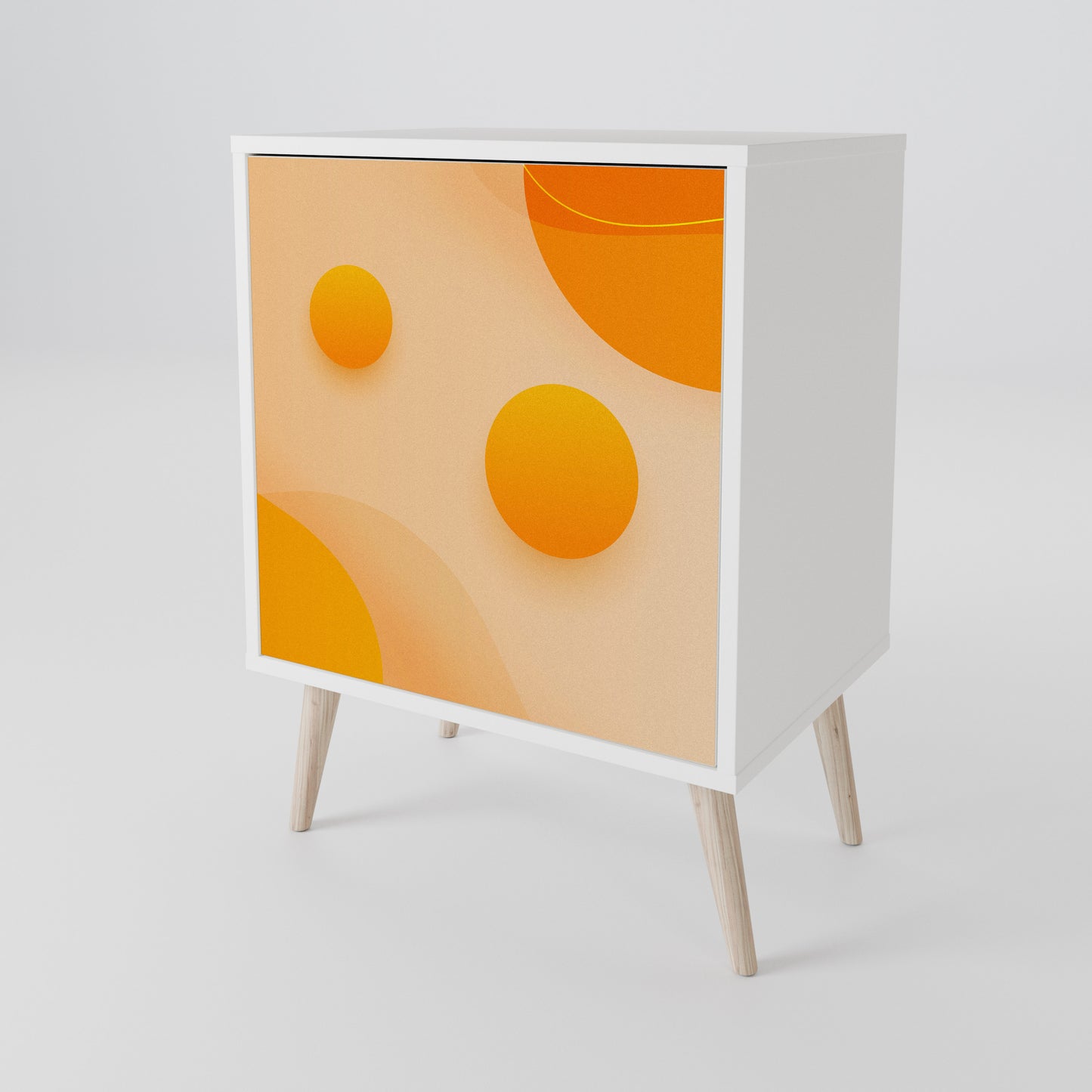 ORANGE ARRANGEMENT 1-Door Sideboard in White Finish