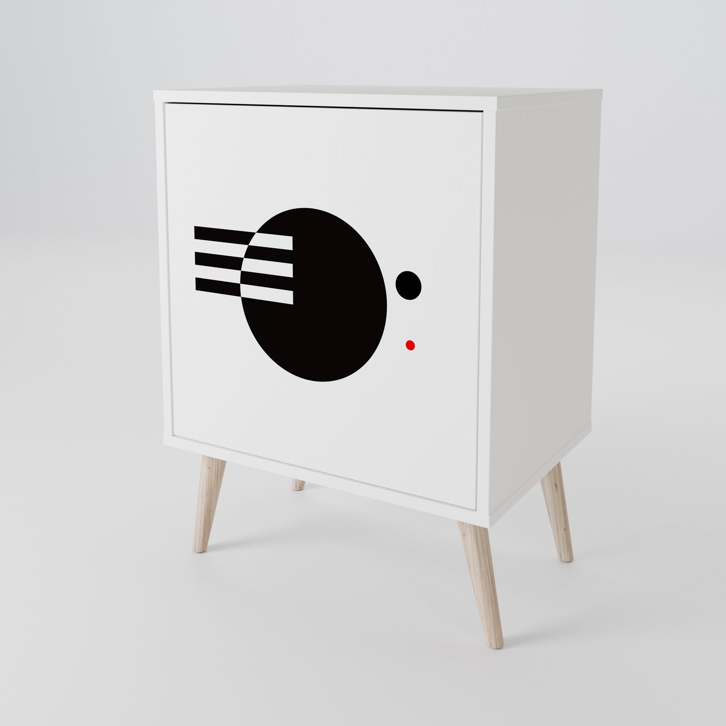 BLACK AND WHITE COMBINATION Madia a 1 Anta in Finitura Bianca