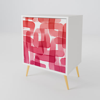 KALEIDOSCOPIC CUBISM 1-Door Sideboard in White Finish