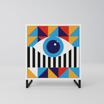 ABSTRACTION AND GEOMETRY Madia a 1 Anta in Finitura Bianca
