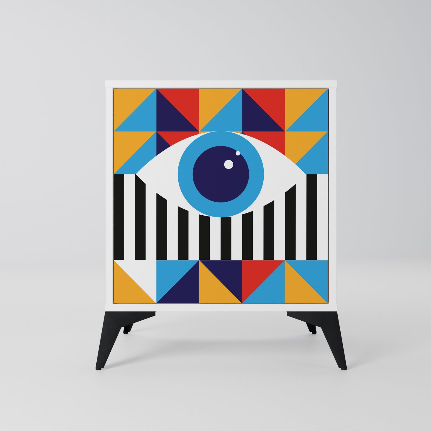ABSTRACTION AND GEOMETRY Madia a 1 Anta in Finitura Bianca