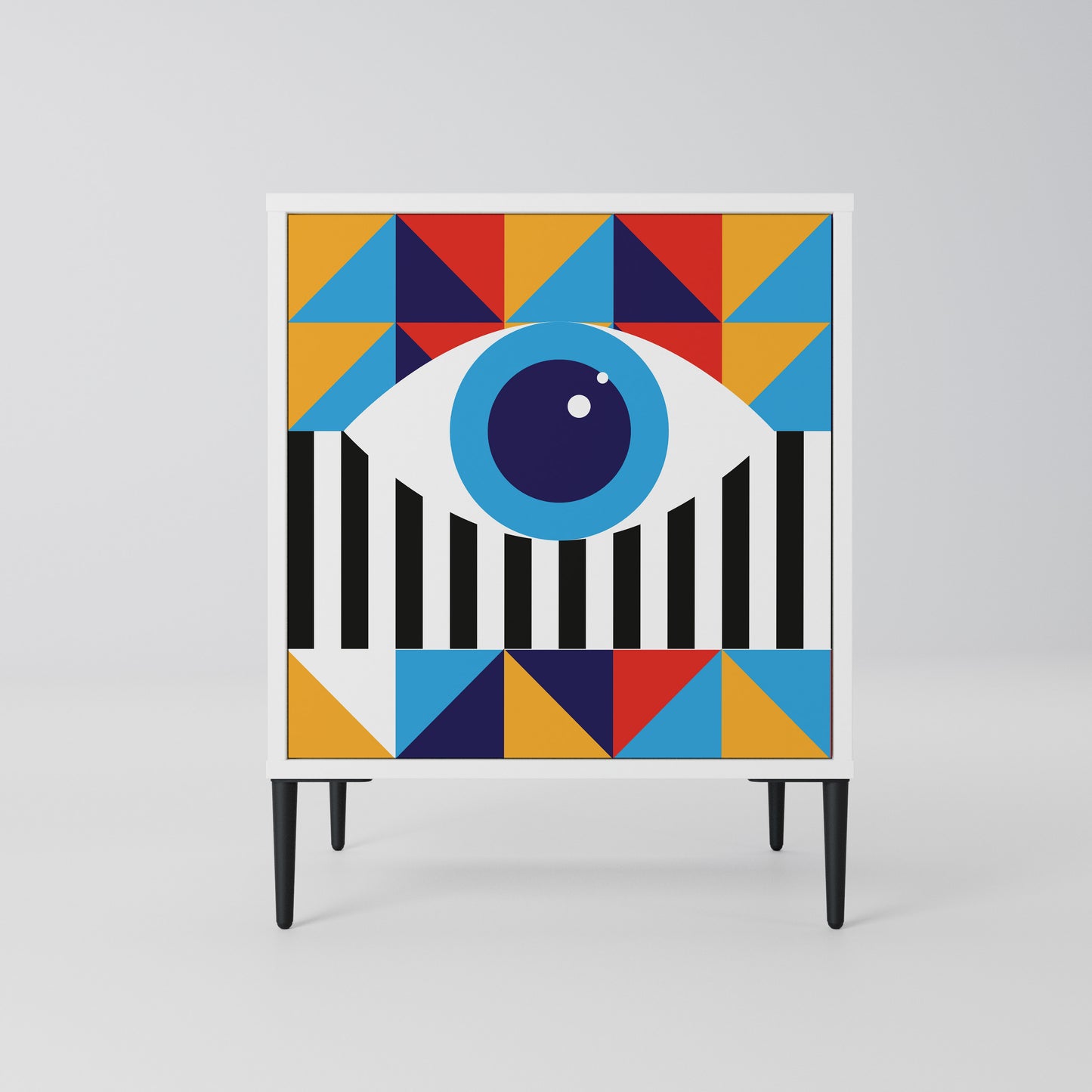 ABSTRACTION AND GEOMETRY Madia a 1 Anta in Finitura Bianca