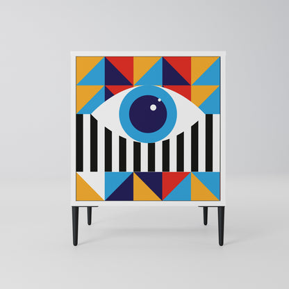 ABSTRACTION AND GEOMETRY Madia a 1 Anta in Finitura Bianca