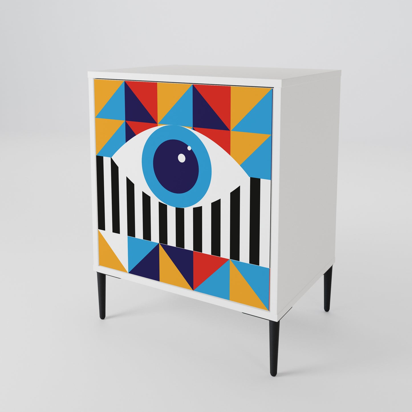 ABSTRACTION AND GEOMETRY Madia a 1 Anta in Finitura Bianca