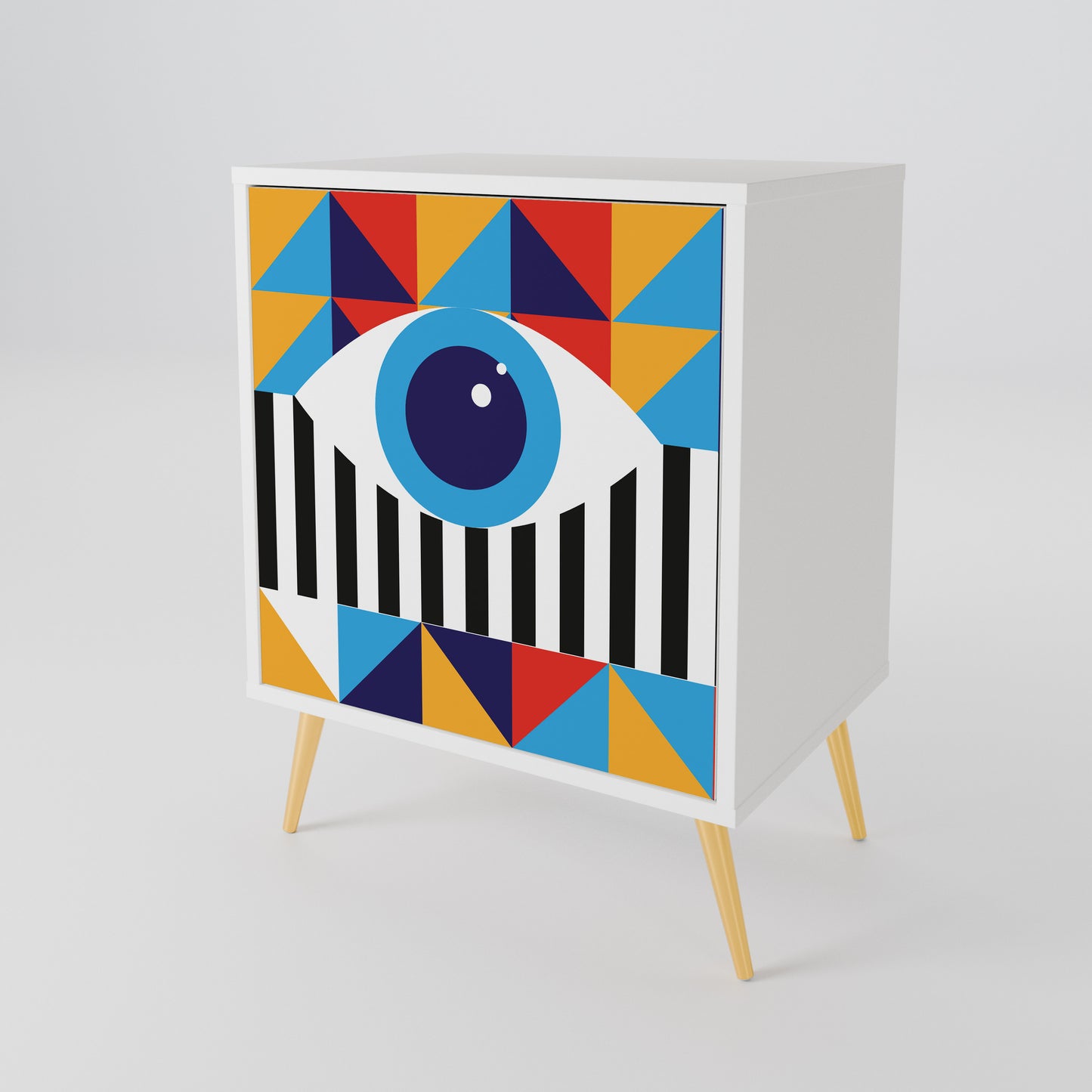 ABSTRACTION AND GEOMETRY Madia a 1 Anta in Finitura Bianca