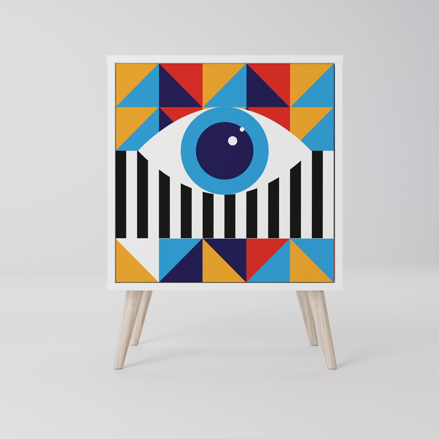 ABSTRACTION AND GEOMETRY Madia a 1 Anta in Finitura Bianca