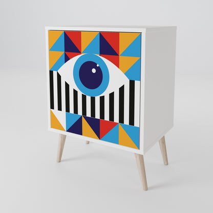 ABSTRACTION AND GEOMETRY Madia a 1 Anta in Finitura Bianca