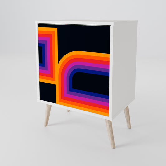 BLINDED BY THE LIGHTS 1-Door Sideboard in White Finish