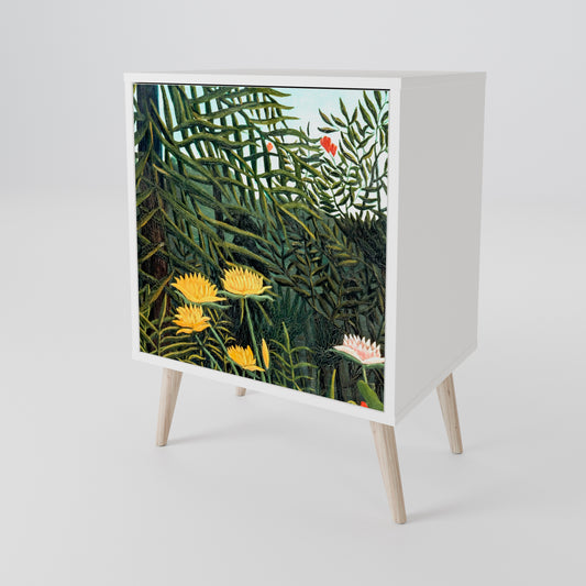 VIRGIN FOREST WITH SUNSET 1-Door Sideboard in White Finish