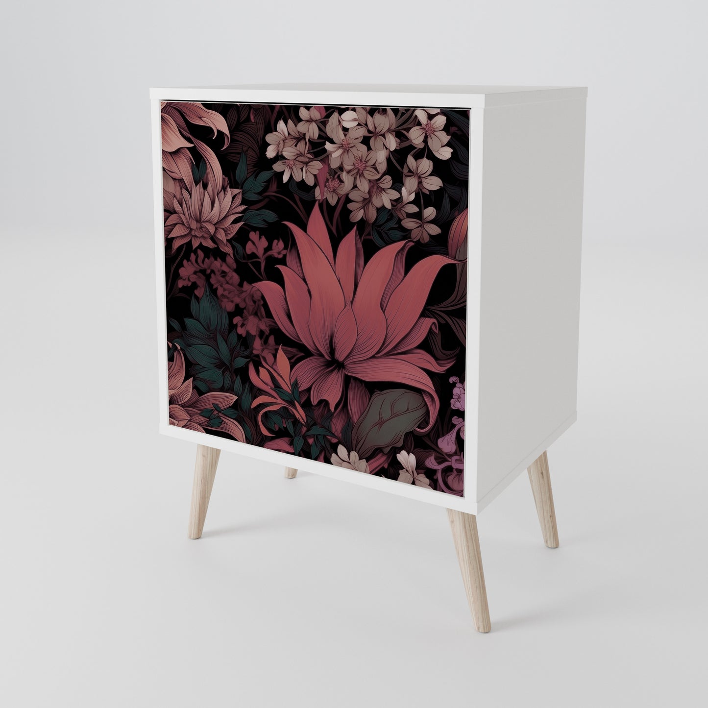 FLORAL WHISPER Madia a 1 Anta in Finitura Bianca