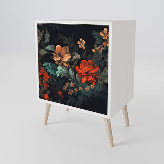 IMAGINARY BLOSSOM 1-Door Sideboard in White Finish