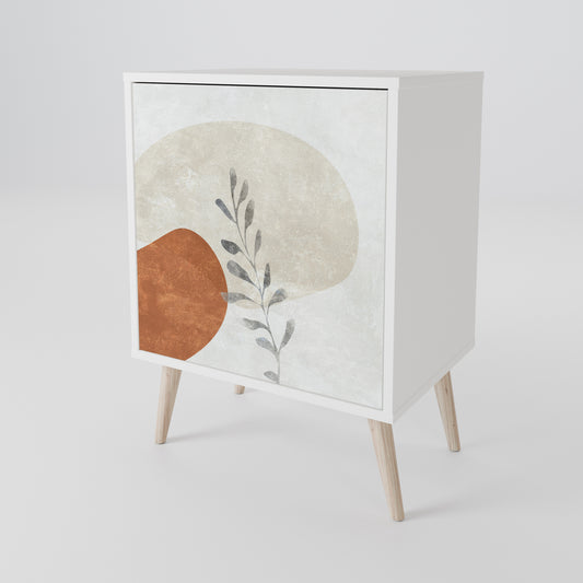 TRANQUIL TWIG 1-Door Sideboard in White Finish