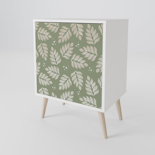 LEAVES ON GREEN 1-Door Sideboard in White Finish