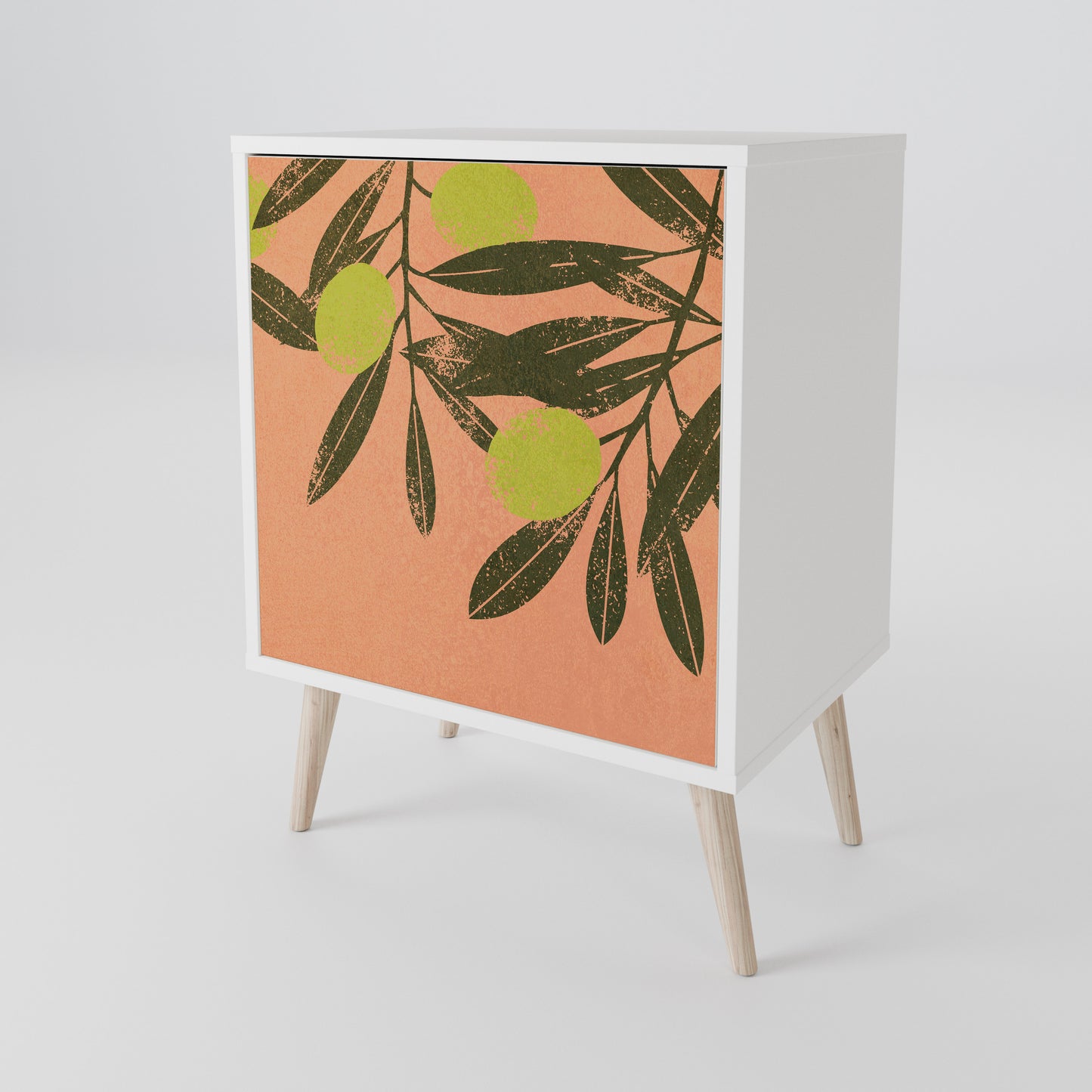JUICY OLIVES 1-Door Sideboard in White Finish