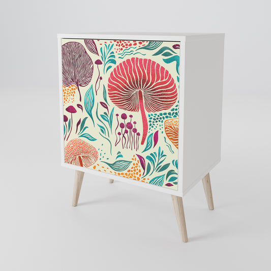FUNGUS FANTASY 1-Door Sideboard in White Finish