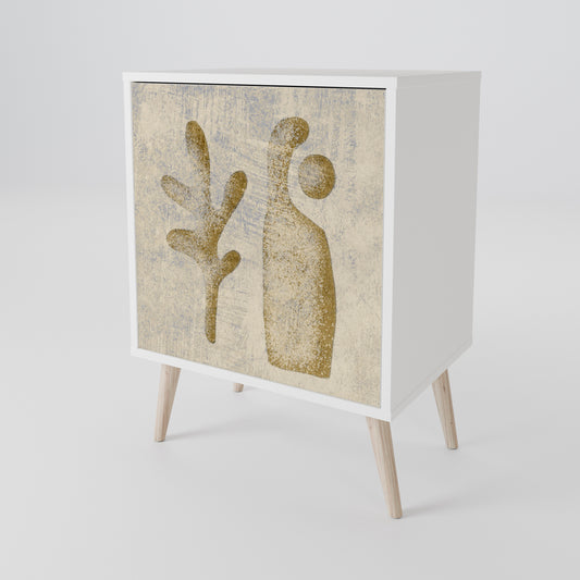 SAND SCULPTURES 1-Door Sideboard in White Finish