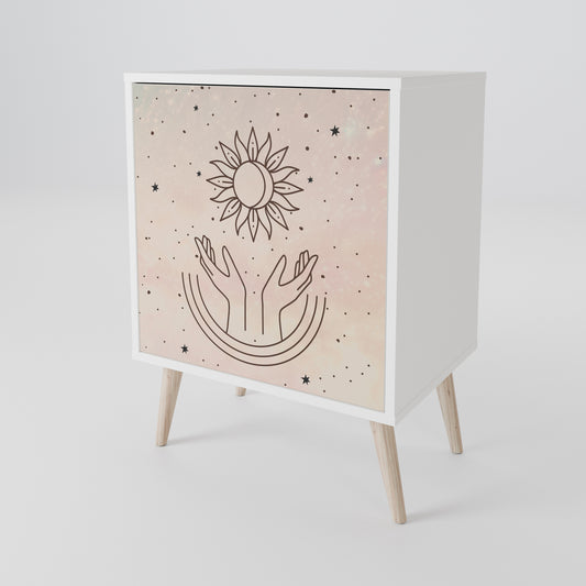 DELICATE BEAUTY 1-Door Sideboard in White Finish