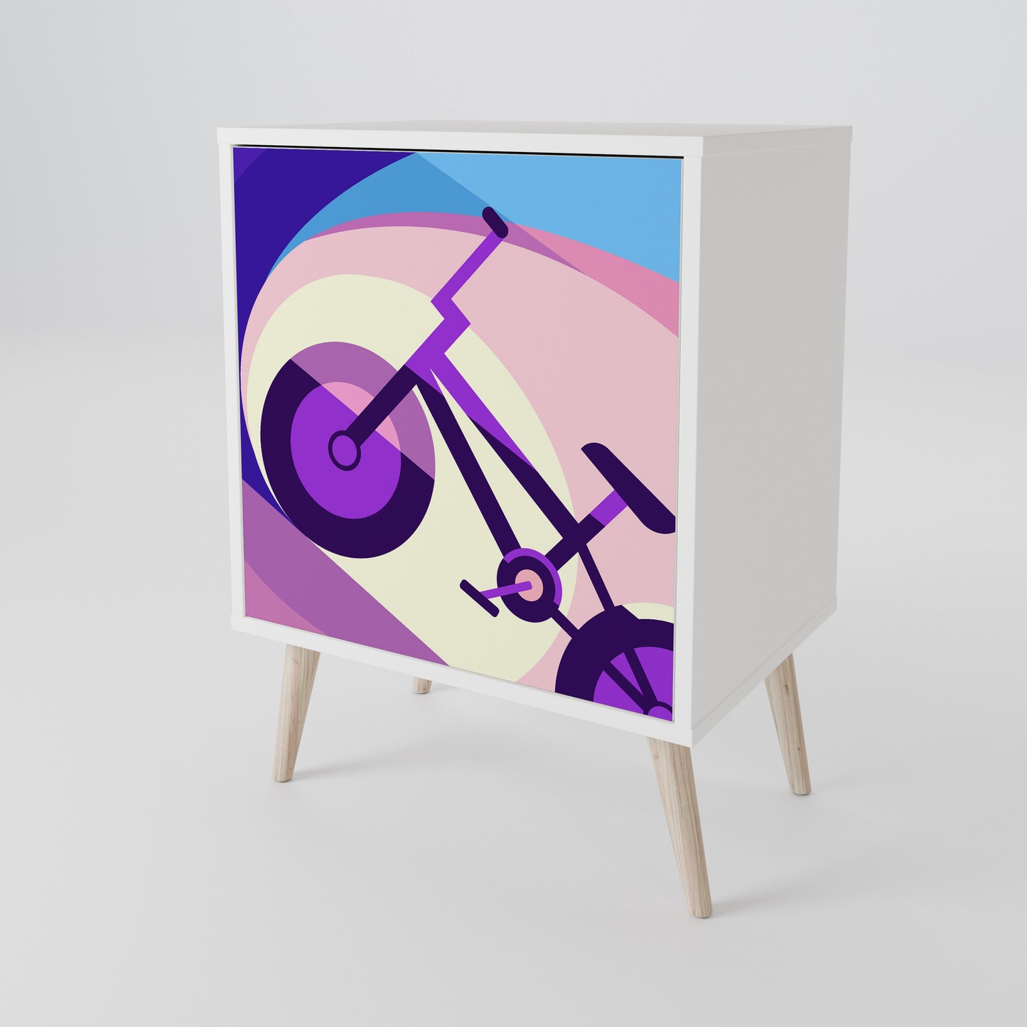 BIKE DREAMS Madia a 1 Anta in Finitura Bianca